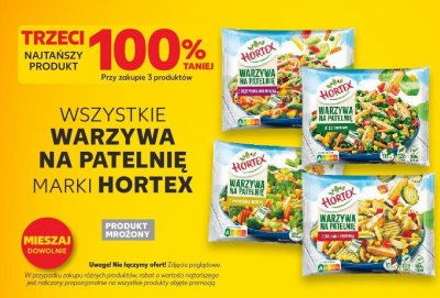 Warzywa na patelnię marki Hortex trzeci -100% taniej promocja w Kaufland