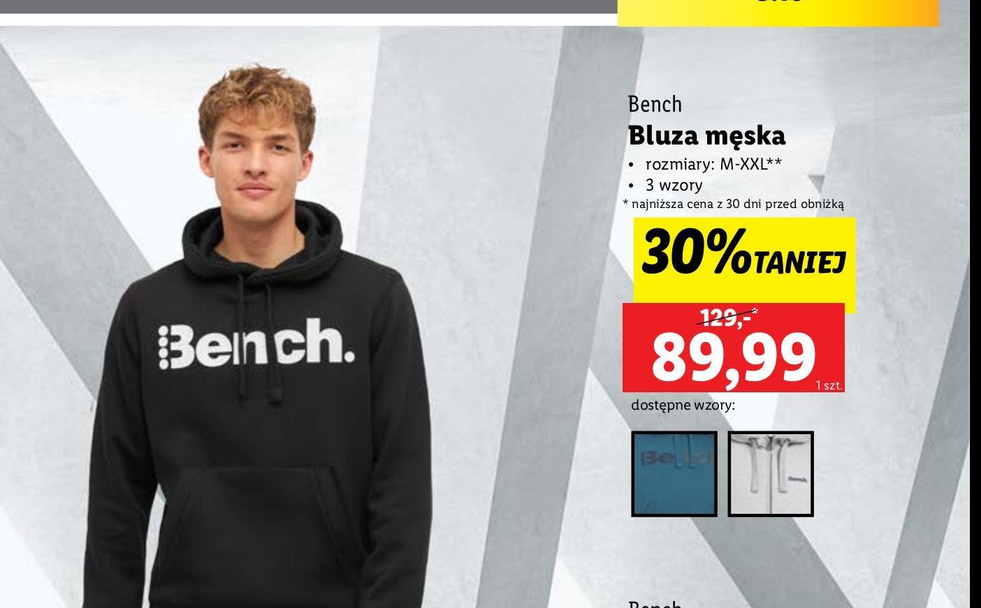 Bluza męska z kapturem m-2xl Bench promocja