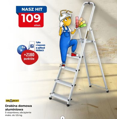 Drabina domowa aluminiowa DRABEST promocja w PSB Mrówka