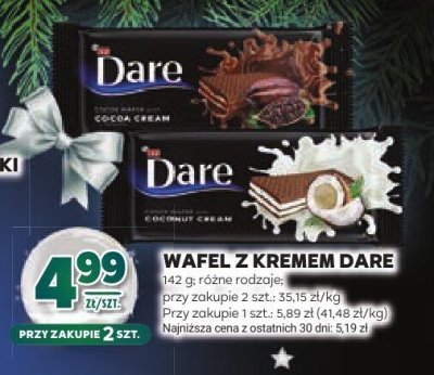 Wafel z kremem Dare różne rodzaje promocja w Stokrotka