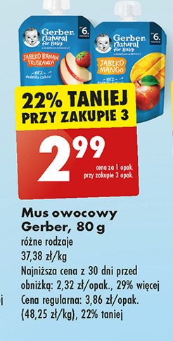 Deserek jabłko banan truskawka Gerber natual for baby promocja