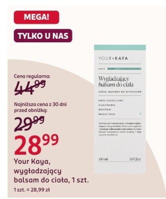 Wygładzający balsam Your Kaya do ciała, 1 szt. promocja w Rossmann