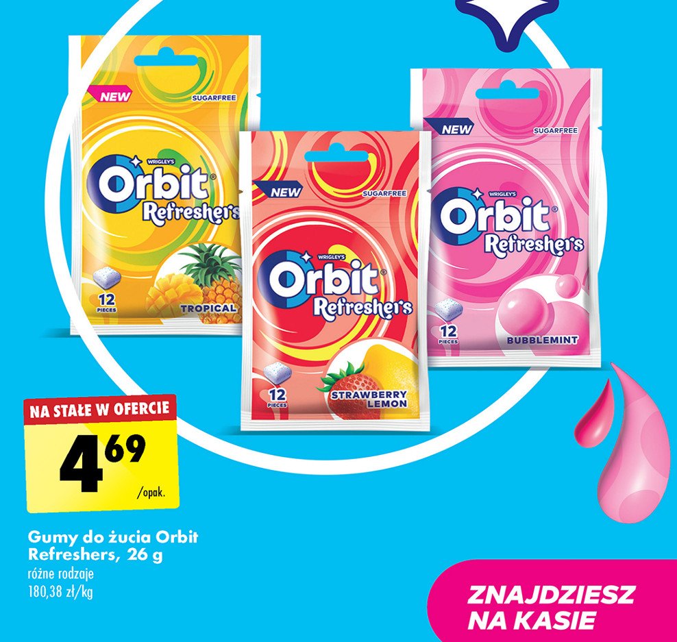 Guma do żucia strawberry lemon Orbit refresher's promocja