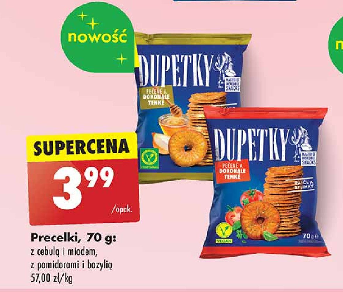 Precelki z cebulą i miodem Dupetky promocja w Biedronka