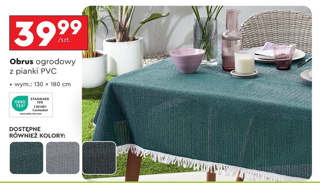Obrus ogrodowy 130 x 180 cm promocja w Biedronka