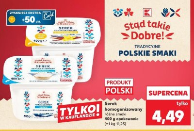 Serek homogenizowany różne smaki 400g promocja w Kaufland