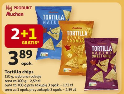Tortilla chips Auchan 150 g wybrane rodzaje promocja w Auchan