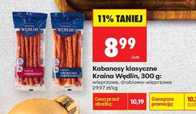 Kabanosy klasyczne Kraina Wędlin promocja w Biedronka