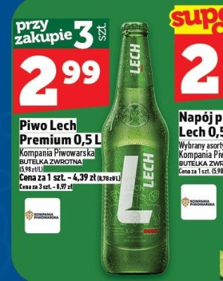 Piwo Lech Premium 0,5 L promocja w TOPAZ