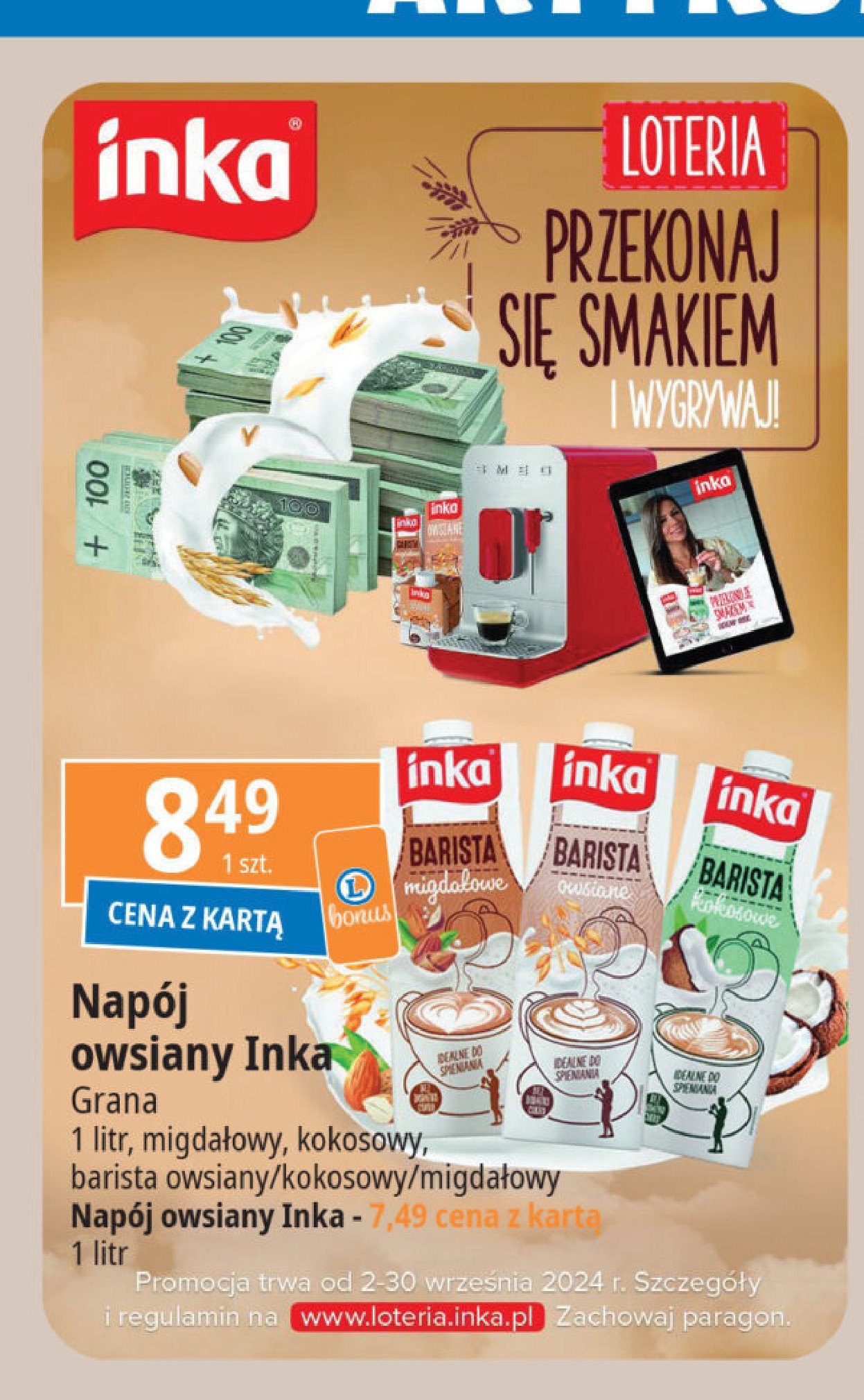 Napój kokosowy barista Inka kokosowe Inka dobra w swej naturze promocja