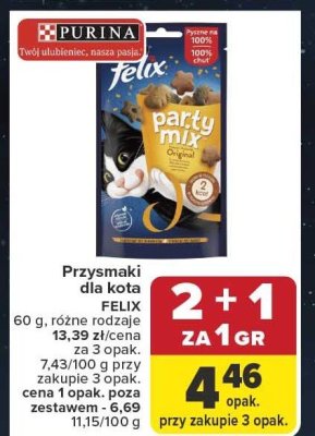 Przysmaki dla kota FELIX 60g różne rodzaje promocja w Carrefour
