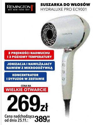 Suszarka do włosów REMINGTON HYDRALUXE PRO EC9001 promocja w RTV EURO AGD