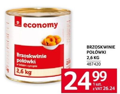 Brzoskwinie połówki 2,6 KG economy promocja w Selgros