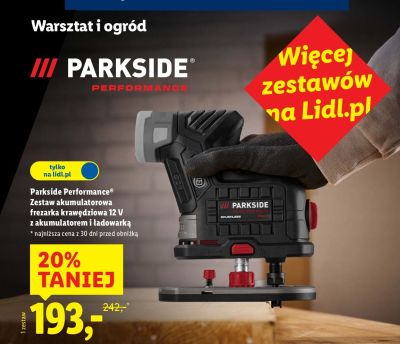 Zestaw akumulatorowa frezarka krawędziowa 12V z akumulatorem i ładowarką Parkside Performance promocja w Lidl