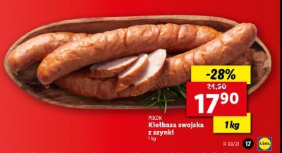 Kiełbasa swojska z szynki Pikok promocja