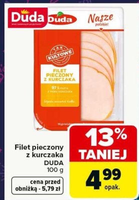 Filet pieczony z kurczaka Duda promocja w Carrefour Market