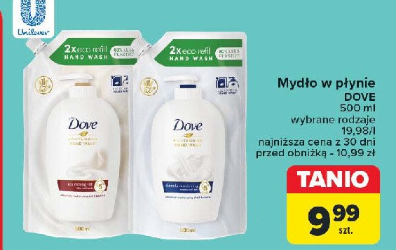 Mydło w płynie fine silk Dove caring hand wash promocja w Carrefour Market