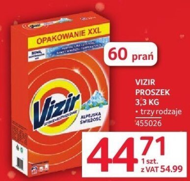 Proszek do prania Vizir Alpejska Świeżość 3,3 kg promocja w Selgros