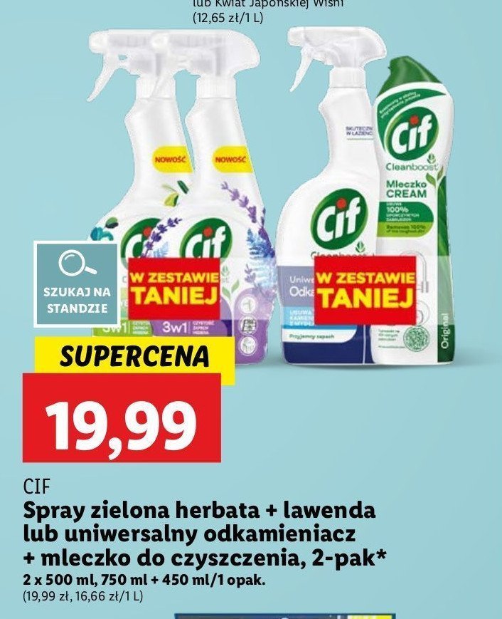 Spray zielona herbata + lawenda Cif promocja w Lidl