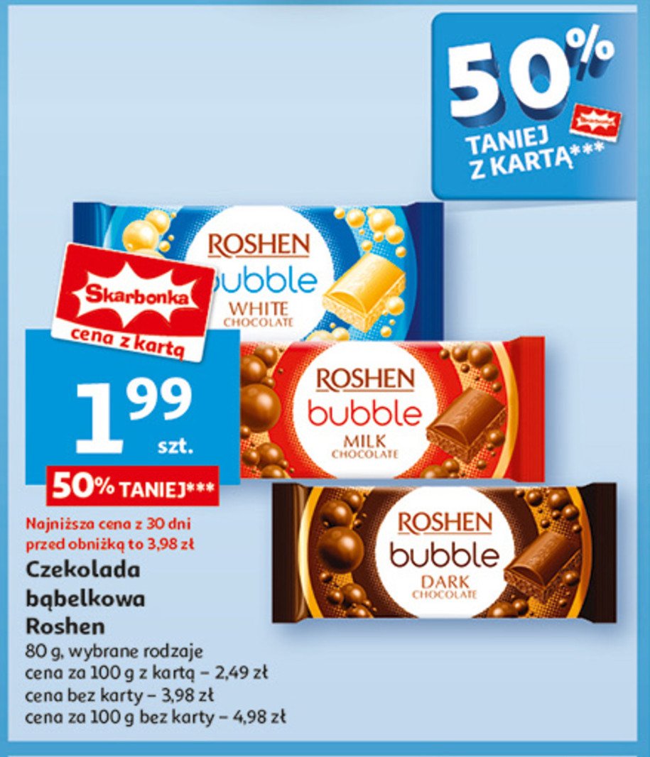 Czekolada milk bubble Roshen promocja w Auchan