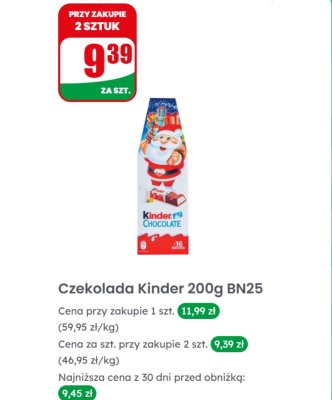 Czekolada Kinder 200g  promocja w Dino