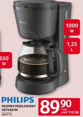 Ekspres przelewowy PHILIPS HD7430/90 promocja w Selgros