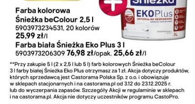 Farba biała Śnieżka Eko Plus 3 l promocja w Castorama