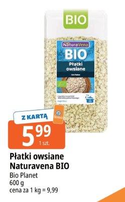 Płatki owsiane Naturavena BIO Bio Planet promocja w Leclerc