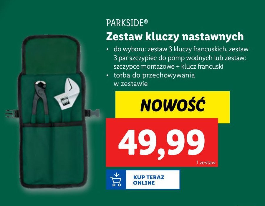 Zestaw szczypiec do pomp wodnych Parkside promocja