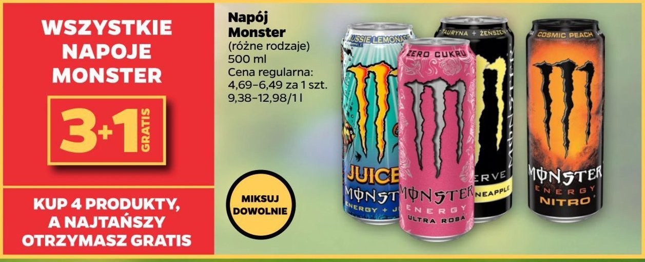 Napoj energetyczny Monster energy reserve promocja