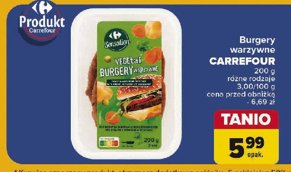 Burgery warzywne Carrefour sensation promocja