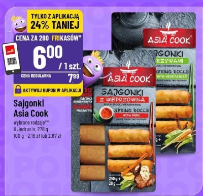 Sajgonki Asia Cook wybrane rodzaje promocja w POLOmarket