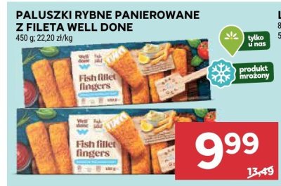 Paluszki rybne panierowane z Fileta Well Done promocja w Stokrotka