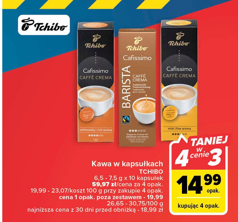 Kawa caffe crema vollmundig Tchibo cafissimo Tchibo cafe promocja