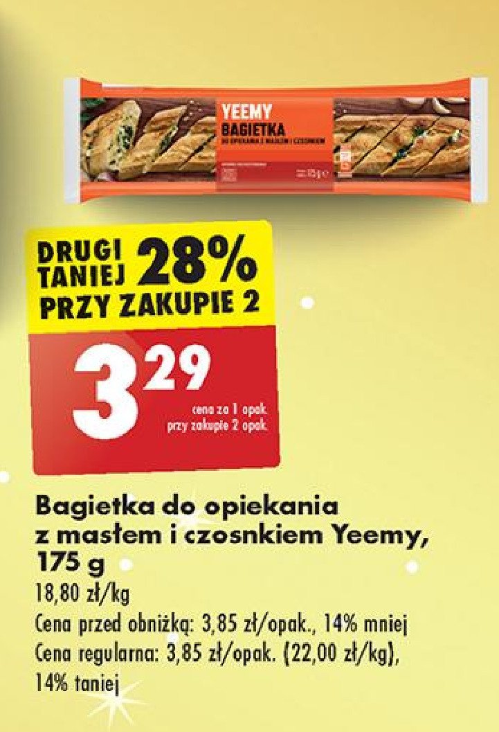 Bagietka z masłem czosnkowym Yeemy promocja