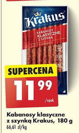 Kabanosy klasyczne z szynką Krakus animex promocja