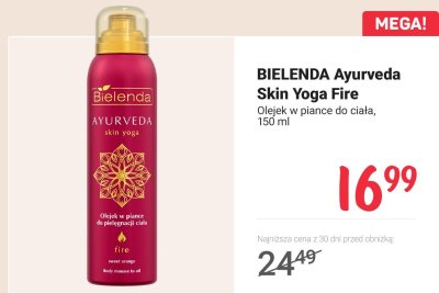 Olejek w piance do ciała Ayurveda Skin Yoga Fire promocja w Rossmann
