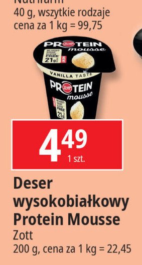 Mus waniliowy Zott protein promocja