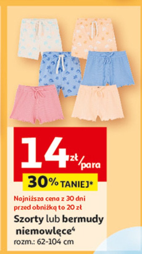 Szorty 62-104 cm promocja w Auchan