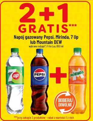 Napój gazowany Pepsi, Mirinda, 7 Up lub Mountain DEW wybrane rodzaje promocja w POLOmarket