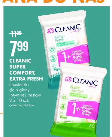 Chusteczki super comfort Cleanic promocje