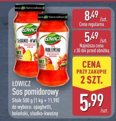 Sos pomidorowy spaghetti promocja w Aldi