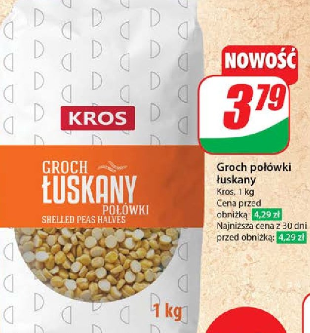 Groch łuskany połówki Kros promocja w Dino