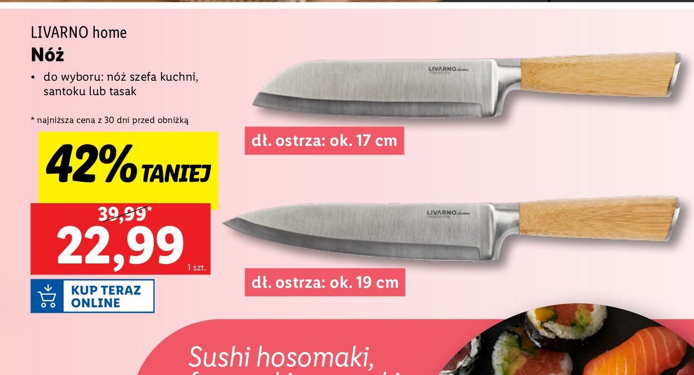 Nóż 17 cm LIVARNO HOME promocja w Lidl