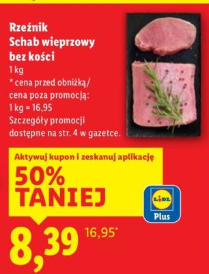 Rzeźnik Schab wieprzowy bez kości 1 kg promocja w Lidl
