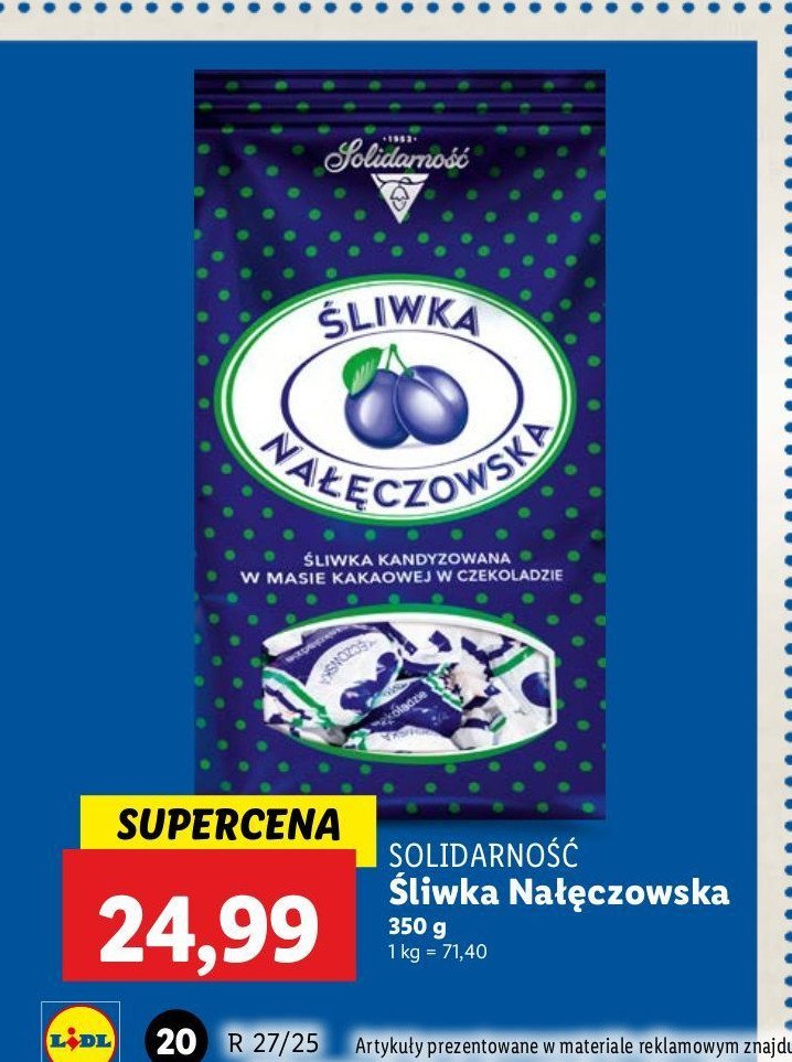 Śliwka w czekoladzie Solidarność śliwka nałęczowska promocja