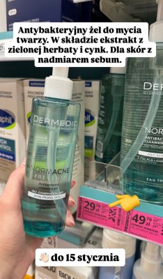 Żel do mycia twarzy Normacne Preventi Antibacterial Cleansing Gel promocja w Hebe
