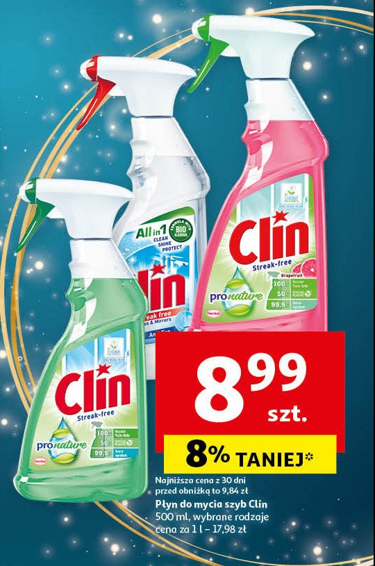 Płyn do mycia szyb grejpfrut Clin pro nature promocja w Auchan