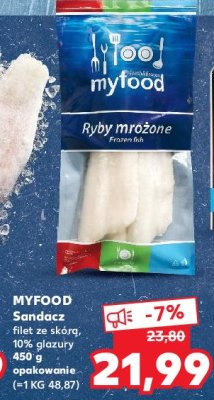 Sandacz - filet ze skórą mrożony Myfood promocja