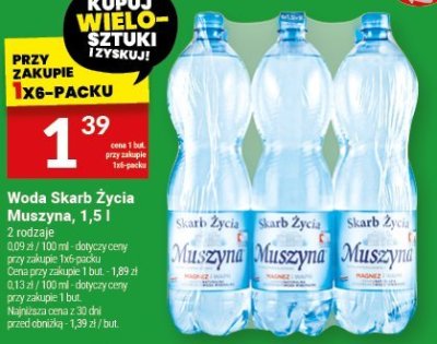 Woda Skarb Życia Muszyna gazowana promocja w Twój Market